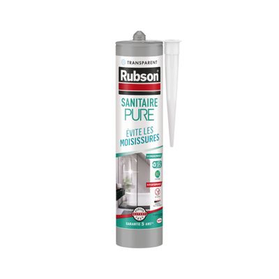 Mastic Silicone Sanitaire Pure Transparent 280 ml RUBSON