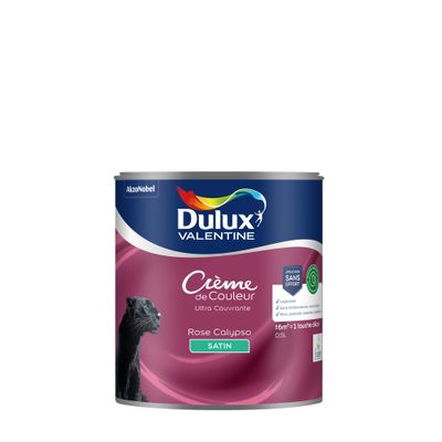 Peinture crème de couleur Rose Calypso satin 0,5L - DULUX VALENTINE