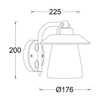 Applique extérieur E27 Cate noir IP44 60W - COREP