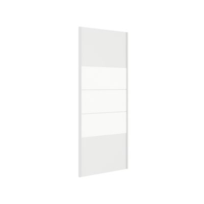 Paroi de douche latérale fixe 80x185 cm profilé blanc verre sérigraphié 4 mm Primera - OCEA