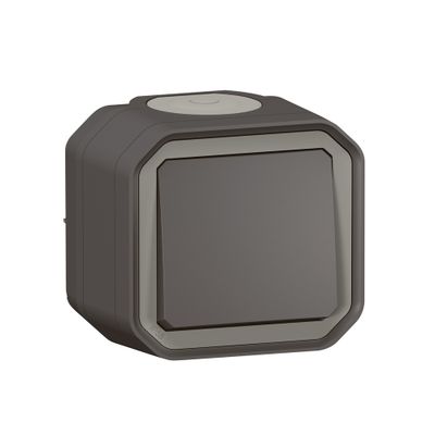 Interrupteur va-et-vient étanche IP55 en saillie Anthracite - Plexo LEGRAND