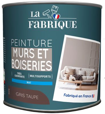 Peinture mur et boiserie Gris Taupe mat 0,5 L - LA FABRIQUE