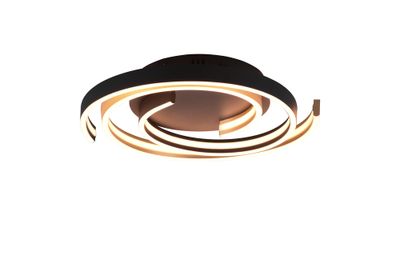 Plafonnier CAYA laiton et noir LED 58W 6800 lumens blanc dynamique CCT - TRIO