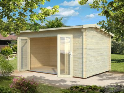 Chalet de jardin en bois Ines - Portes pliantes - 19,8 m² hors-tout - Livraison à domicile incluse - PALMAKO