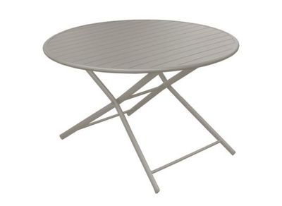 Table de jardin pliante GUERIDON aluminium crème ø 120 cm, Livraison à domicile incluse - PROLOISIRS