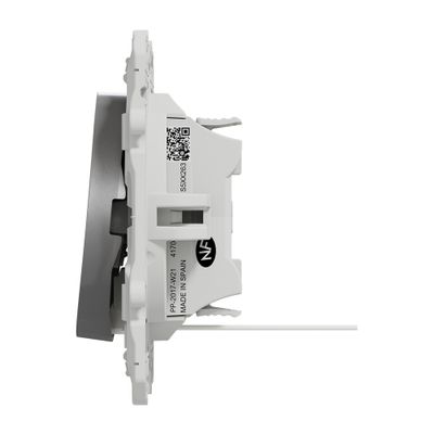 Interrupteur va-et-vient avec témoin lumineux aluminium - Odace 2011 SCHNEIDER ELECTRIC