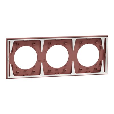 Plaque de finition 3 postes Odace 2025 rose grenat - SCHNEIDER ELECTRIC