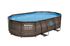 Piscine hors sol ovale tubulaire imitation rotin POWER STEELTM 488 x 305 cm hauteur 107 cm - BESTWAY
