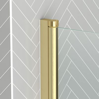Pare-baignoire rabattable avec profilés or brossé 140 X 80 cm Essentiel AURLANE