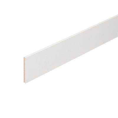 Plinthe bois MDF blanche bord droit - Ép.10 x 98 mm - L.2.40 m - AJ TIMBER