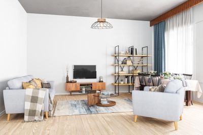 Suspension Kento métal noir et bois E27 Ø 38 cm- COREP