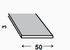 Profilé plat aluminium anodisé incolore 50 x 3 mm 2 m CQFD
