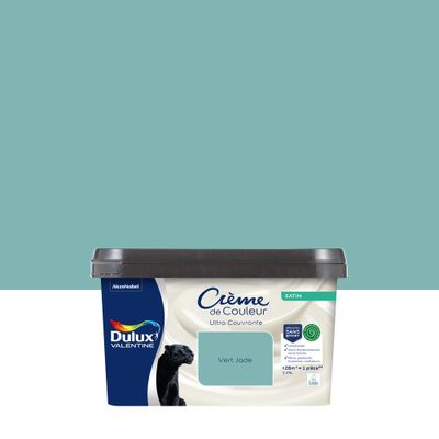 Peinture crème de couleur Vert Jade satin 2,25L - DULUX VALENTINE