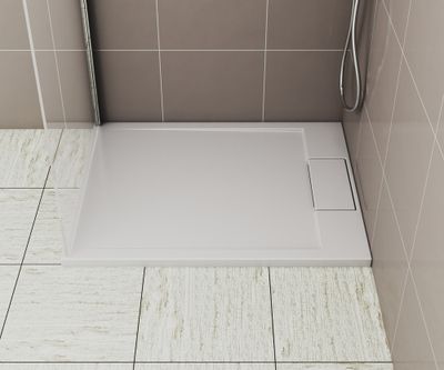 Receveur de douche 80x100 cm résine blanc brillant Island - OCEA