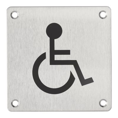 Plaque signalétique à visser Wc handicapé 100 x 100 mm THIRARD