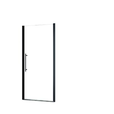 Porte de douche pivotante 70x192 cm profilé noir verre transparent 5 mm New Style - SCHULTE