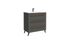 Meuble de salle de bains 3 tiroirs L79 x H84 x P45 cm mélaminé anthracite noyer Nilsa
