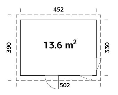 Studio bois Bois Naturel  Etta 13,6m2 Livraison à domicile incluse