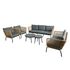 Salon de jardin CHRISTINA acier gris imitation rotin 7 places