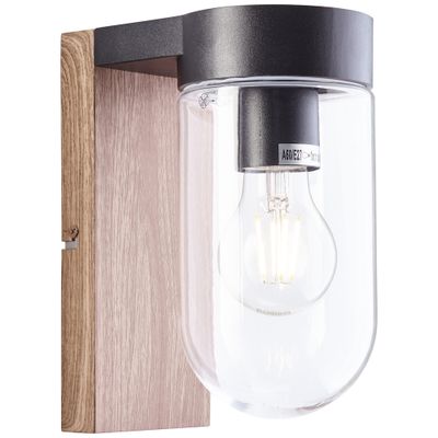 Applique extérieur E27 Cabar bois et noir IP44 40W - BRILLIANT