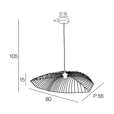 Suspension laiton doré feuille E27 60W LEAF - COREP