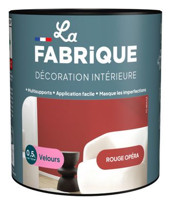 Peinture multi-support velours rouge opéra 0,5 L - LA FABRIQUE