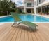 Bain de soleil acier et textilène kaki