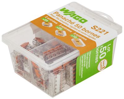 Bornes automatiques pour fil souples ou rigides S221 par 50 WAGO