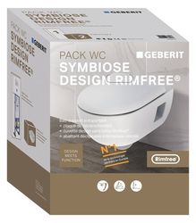 Pack WC suspendu Symbiose Design Rimfree GEBERIT