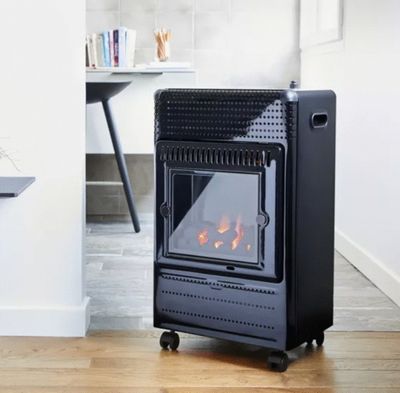 Poêle à gaz infrableu effet flamme EKTOR FIRE 3,4 kW noir - FAVEX