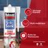 Mastic Silicone Salle de Bain Saine Séchage Express Transparent 280 ml RUBSON