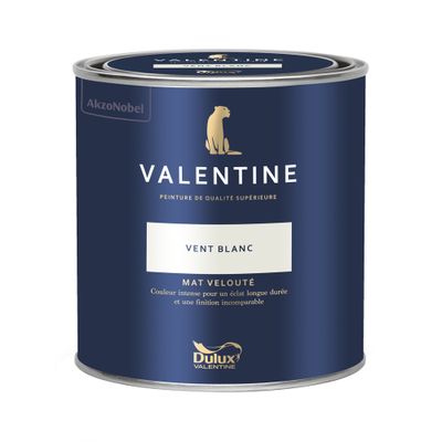 Peinture Valentine Mat Velouté Vent Blanc 0,5 L - DULUX VALENTINE