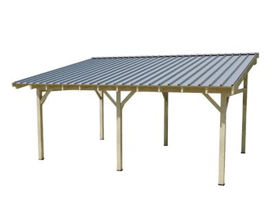 Carport monopente bois massif naturel 29.34 m² - HABRITA