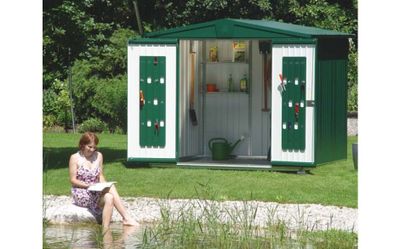 Abri de jardin en métal Europa 6.53 m² vert foncé Taille 5 BIOHORT Livraison à domicile incluse