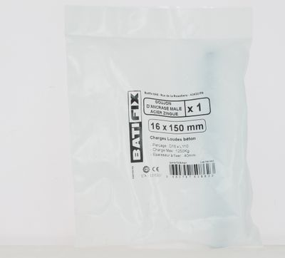Goujon d'ancrage Opt7 acier zingué 16 x 150 mm BATIFIX