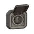 Prise électrique étanche IP55 encastrable 2 pôles + terre Anthracite - Plexo LEGRAND