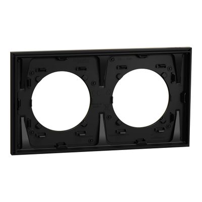 Plaque de finition 2 postes Odace 2025 Métal effet laiton / noir - SCHNEIDER ELECTRIC