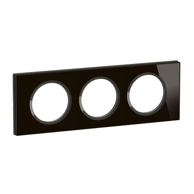 Plaque de finition 3 postes Verre onyx noir - Céliane LEGRAND
