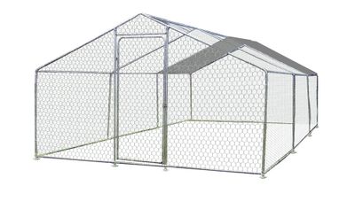 Enclos grillagé en acier pour poules 18 m² + bâche de toit polyester, Livraison à domicile incluse - HABRITA