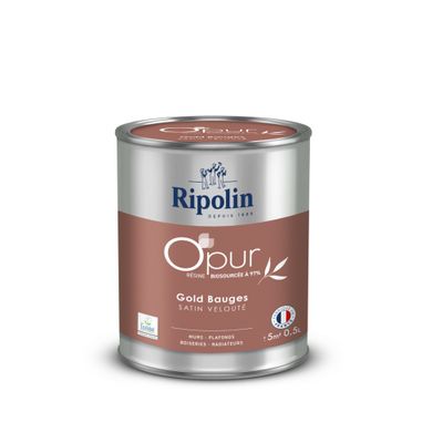 Peinture O'pur murs boiseries radiateurs Gold Bauges satin 0,5 L - RIPOLIN