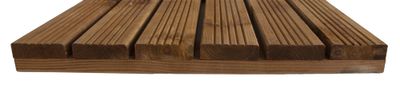 Dalle pin rainurée traitée autoclave brun - 44 x 500 x 500 mm - HENRY TIMBER
