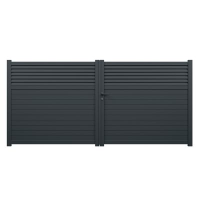 Portail battant aluminium JASMIN l.3,50 x H.1,634 m gris livraison directe à domicile GARDEN GATE
