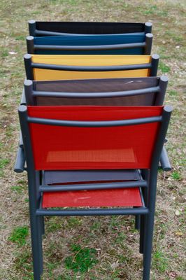 Fauteuil de jardin DUCA aluminium et textilène gris perle - PROLOISIRS