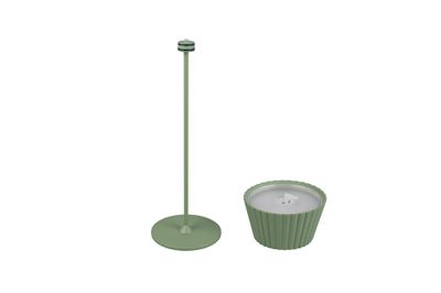 Lampe à poser extérieur rechargeable LED Suarez vert pistache IP44 200 lumens blanc chaud - REALITY