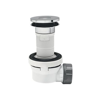 Siphon pour lavabo ultra-compact avec bonde Quick Clac sans trop plein Nano 100 mm WIRQUIN