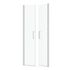 Porte de douche battante 90x200 cm profilé chrome verre transparent 6 mm Saloon - AURLANE
