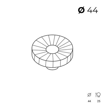 Bouton de meuble bois fleur diamètre 44 mm REI