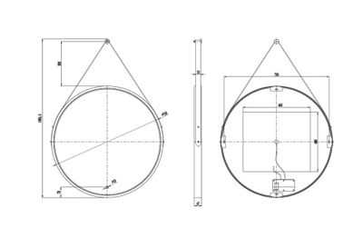 Miroir LED Barber Black diamètre 75 MP GLASS