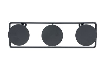 Patère Dot 3 têtes diamètre 90 mm acier noir CIME