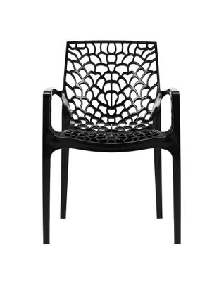 Fauteuil de jardin GRUVYER polypropylène gris anthracite - GRANDSOLEIL